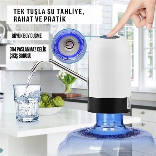 Usb ile Şarj Edilebilir Elektrikli Otomatik Damacana Su Pompası